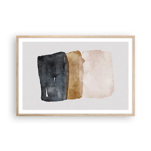 Poster in einem Rahmen aus heller Eiche - Die Komposition der Farben der Erde - 91x61 cm