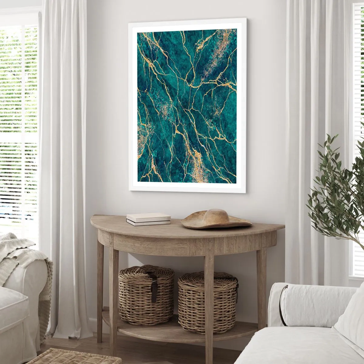 Poster in einem weißen Rahmen - Goldmine - 70x100 cm