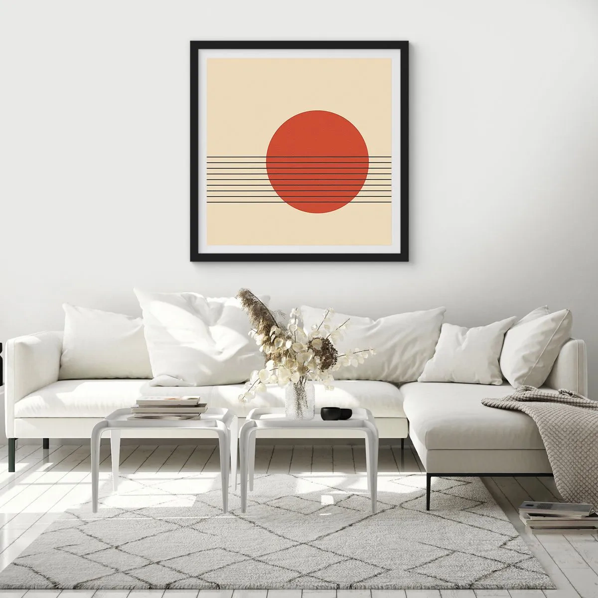 Poster in einem schwarzem Rahmen - Immer wieder und weiter - 50x50 cm