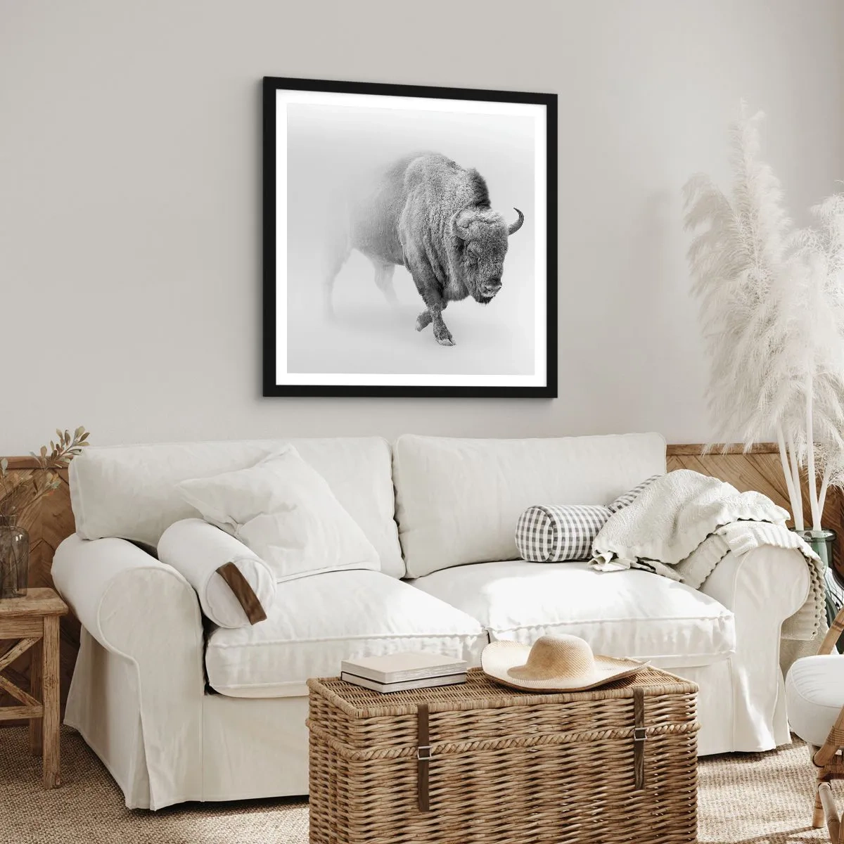 Poster in einem schwarzem Rahmen - König der Prärie - 60x60 cm