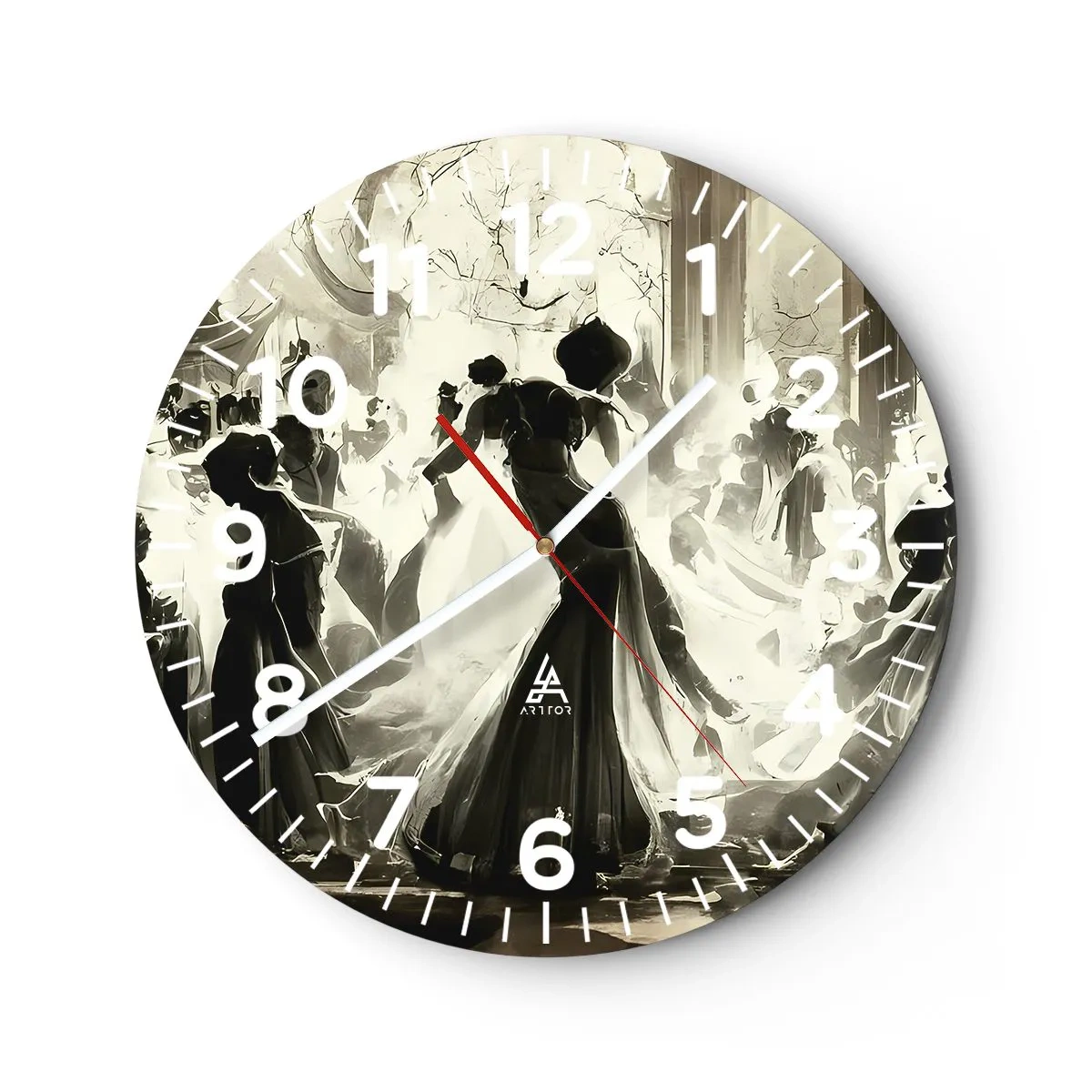 Wanduhr - Glasuhr - Die große Maskerade - 40x40 cm