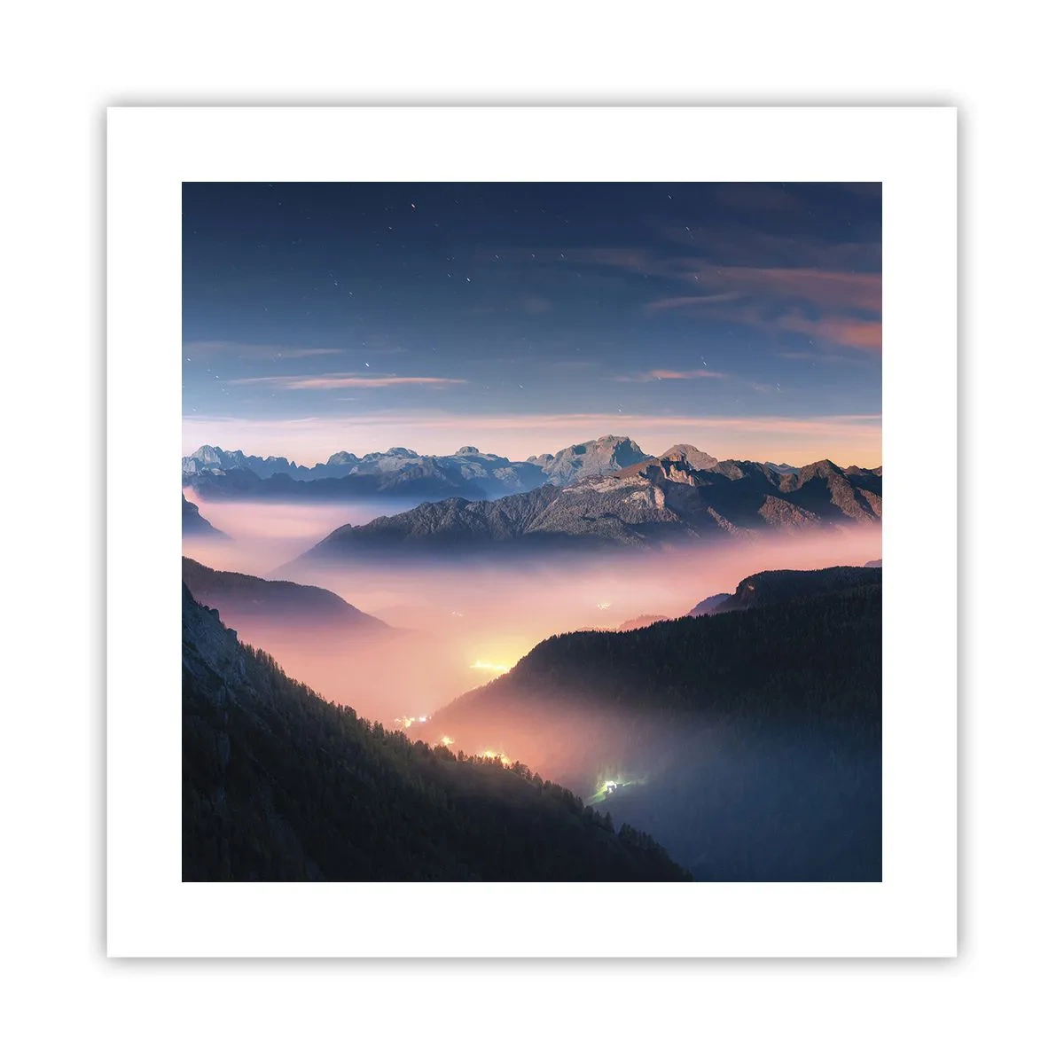 Poster - Licht in den Tälern - 40x40 cm