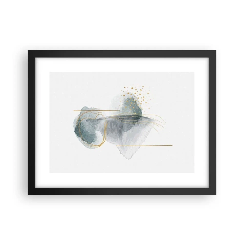 Poster in einem schwarzem Rahmen - Über das Verhältnis von Grau und Gold - 40x30 cm