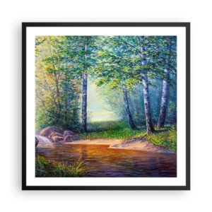 Poster in einem schwarzem Rahmen - Idyllische Landschaft - 60x60 cm