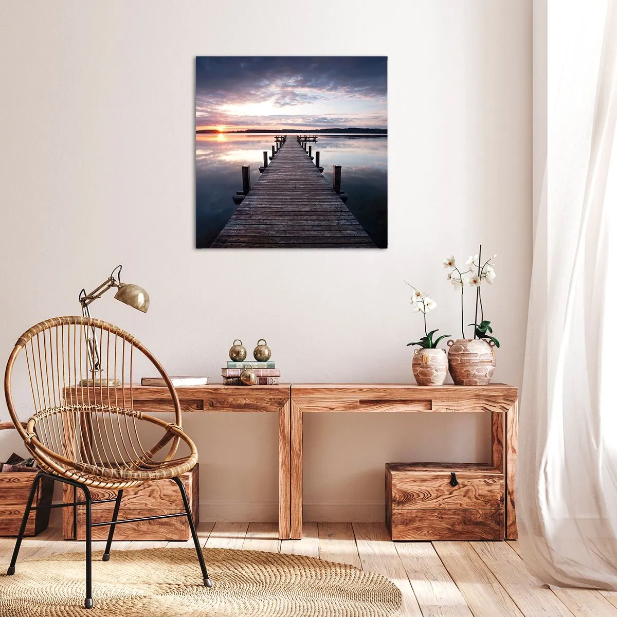 Bild auf Leinwand - Leinwandbild - Eine stille Grenze zwischen Tag und Nacht - 70x70 cm