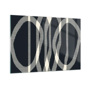 Glasbild - Bild auf glas - Geometrische Linien in Schwarz- und Beigetönen - 100x70cm - Ein Versuch, die Dunkelheit zu durchbrechen - Moderne Wanddekoration für Wohnzimmer und Schlafzimmer ARTTOR