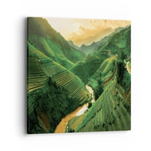 Bild auf Leinwand - Leinwandbild - Vietnamesisches Tal - 40x40 cm