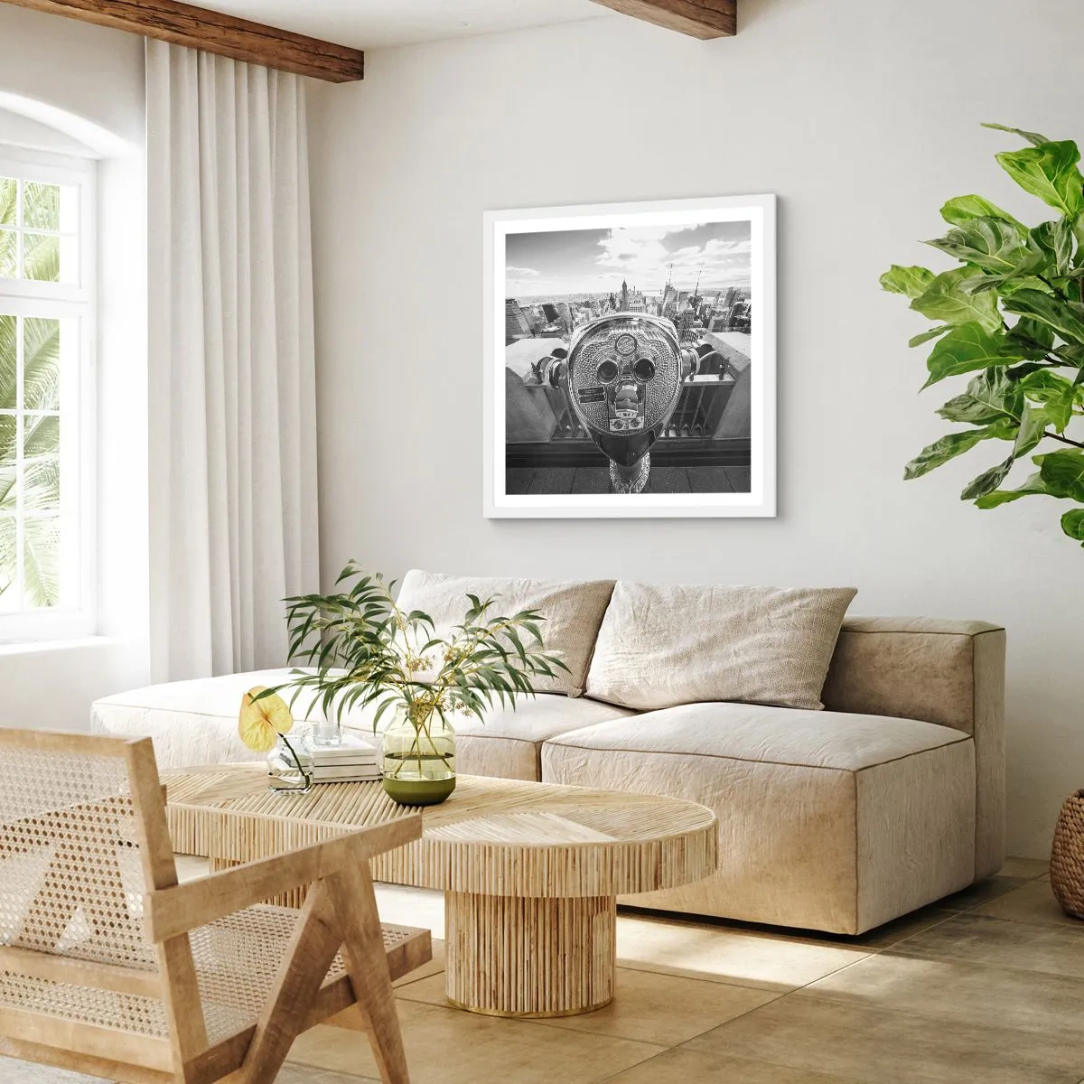 Poster in einem weißen Rahmen - Stadt über den Städten - 30x30 cm