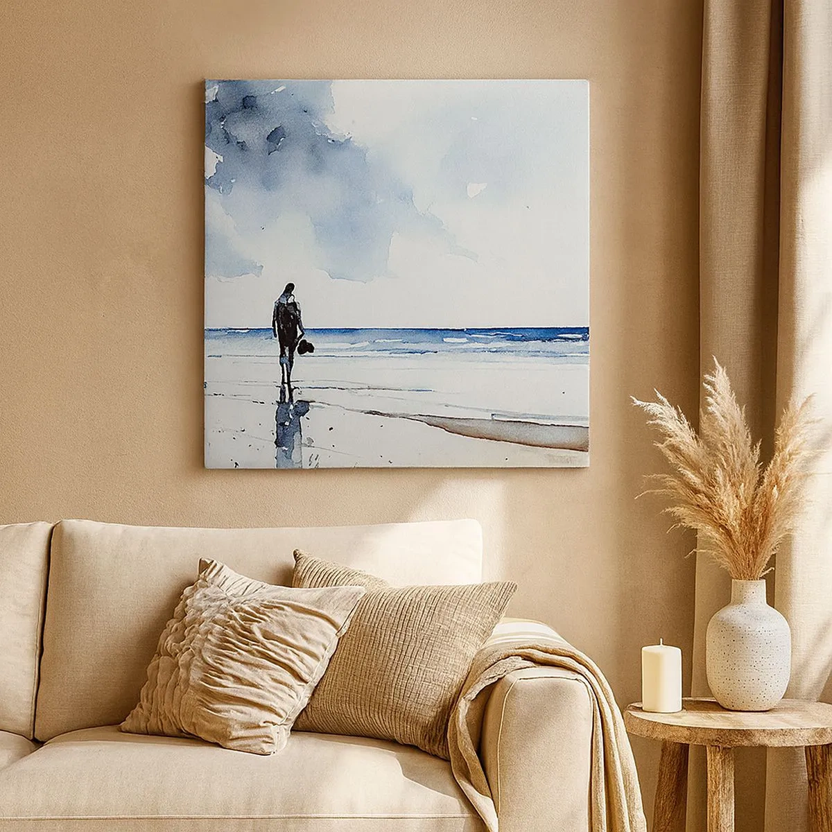 Bild auf Leinwand - Leinwandbild - Gespräch mit dem Meer - 30x30 cm