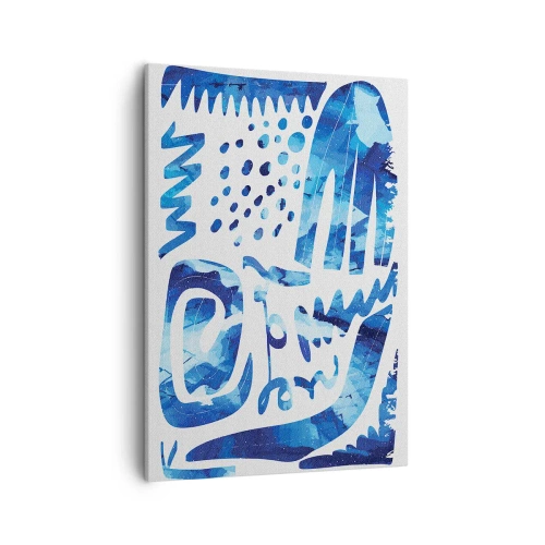 Bild auf Leinwand - Leinwandbild - Abstraktes Muster in Blautönen - 50x70cm - Zurück zu den Wurzeln - Moderne Wanddekoration für Wohnzimmer und Schlafzimmer ARTTOR