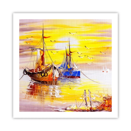 Poster - Eine wohlverdiente Pause im Hafen - 60x60 cm