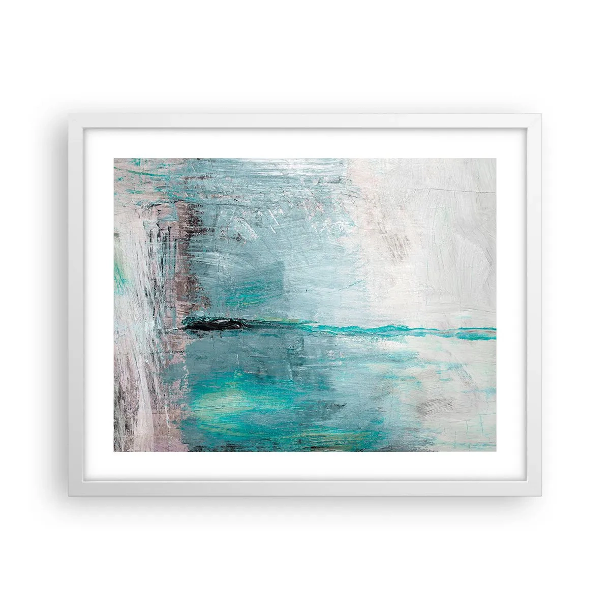 Poster in einem weißen Rahmen - Horizontal in Blau - 50x40 cm