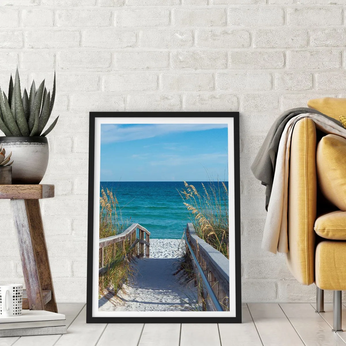 Poster in einem schwarzem Rahmen - In der Sonne, im Wind - 40x50 cm