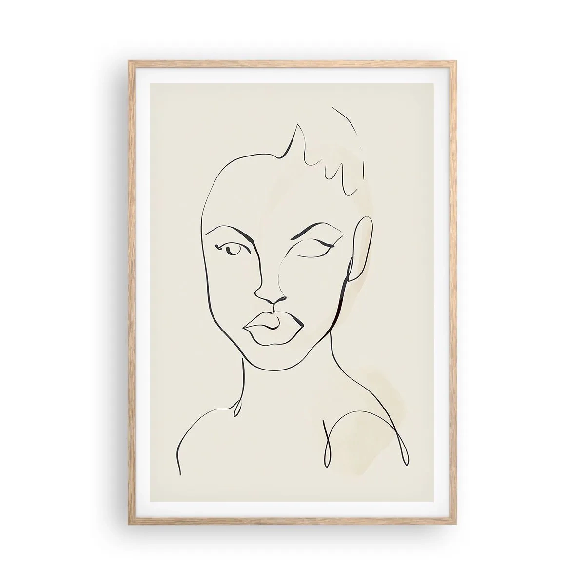 Poster in einem Rahmen aus heller Eiche - Umriss der Sinnlichkeit - 70x100 cm