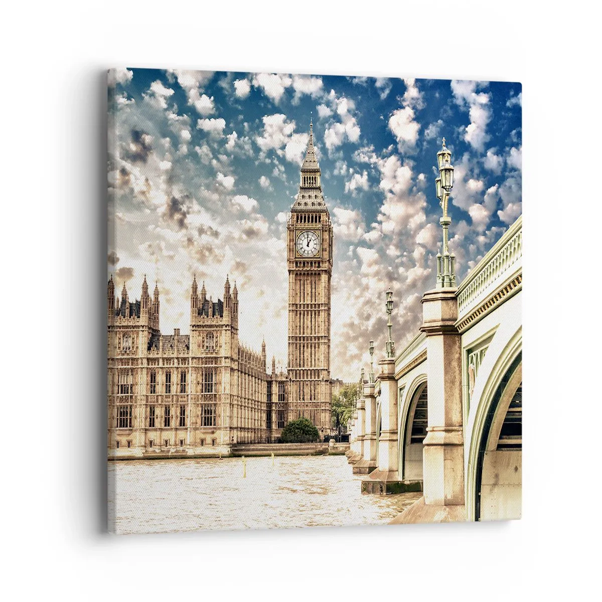 Bild auf Leinwand - Leinwandbild - Federwolken über der Themse - 40x40 cm