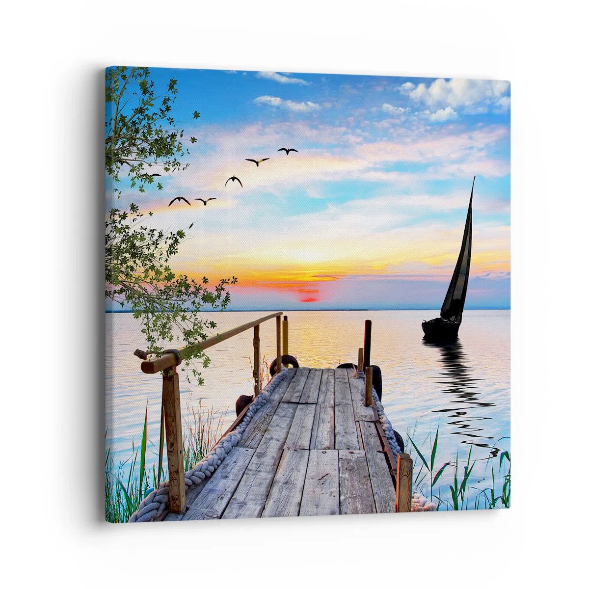 Bild auf Leinwand - Leinwandbild - Guten Abend - 40x40 cm