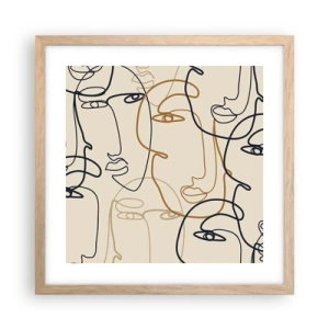 Poster in einem Rahmen aus heller Eiche - Das Porträt wird multipliziert - 40x40 cm