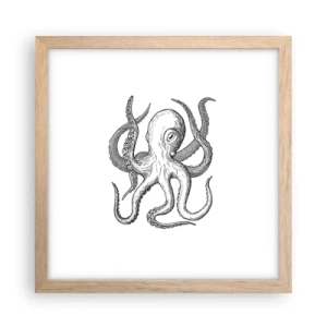 Poster in einem Rahmen aus heller Eiche - Mit den Wellen tanzen - 30x30 cm