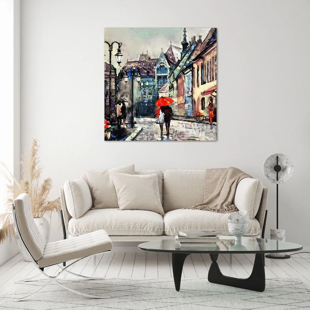 Glasbild - Bild auf glas - Regen für Zwei - 50x50 cm