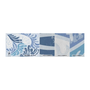 Fototapeten Muster Premium Sand - Blaue Farne - Minimalismus, Pastell, Boho - 100x30 cm