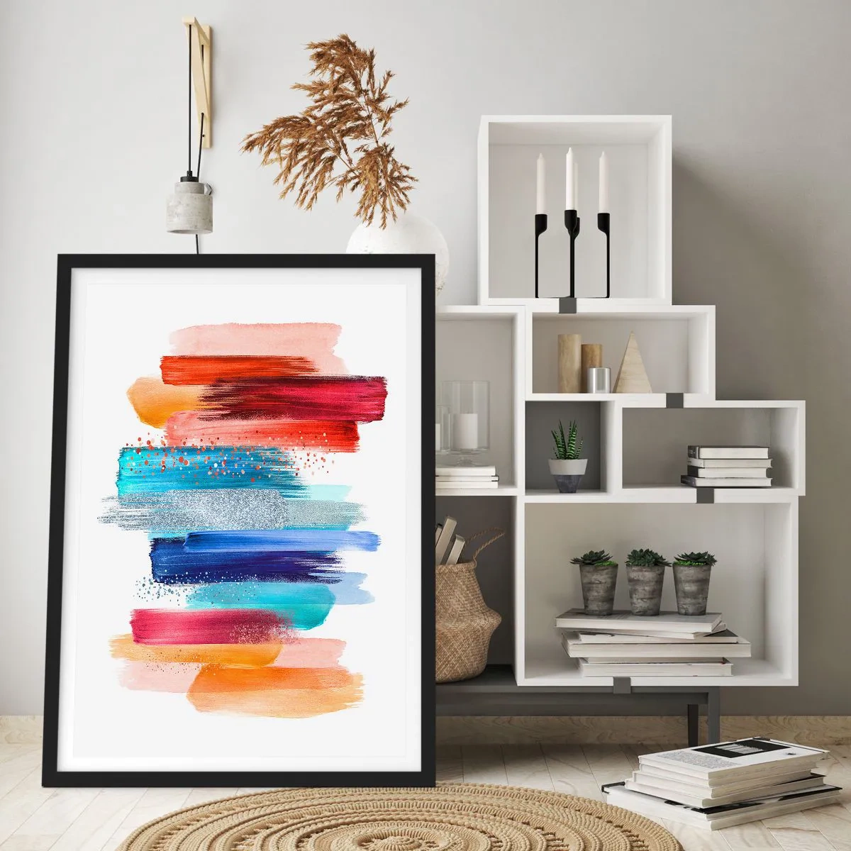Poster in einem schwarzem Rahmen - Auf und ab - 40x50 cm