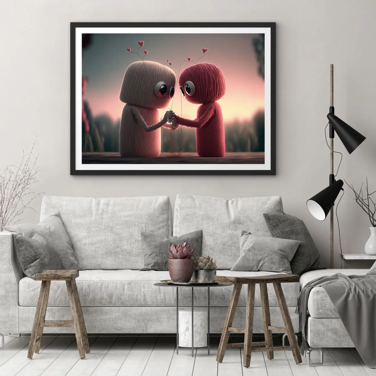 Poster in einem schwarzem Rahmen - Jeder darf lieben - 91x61 cm