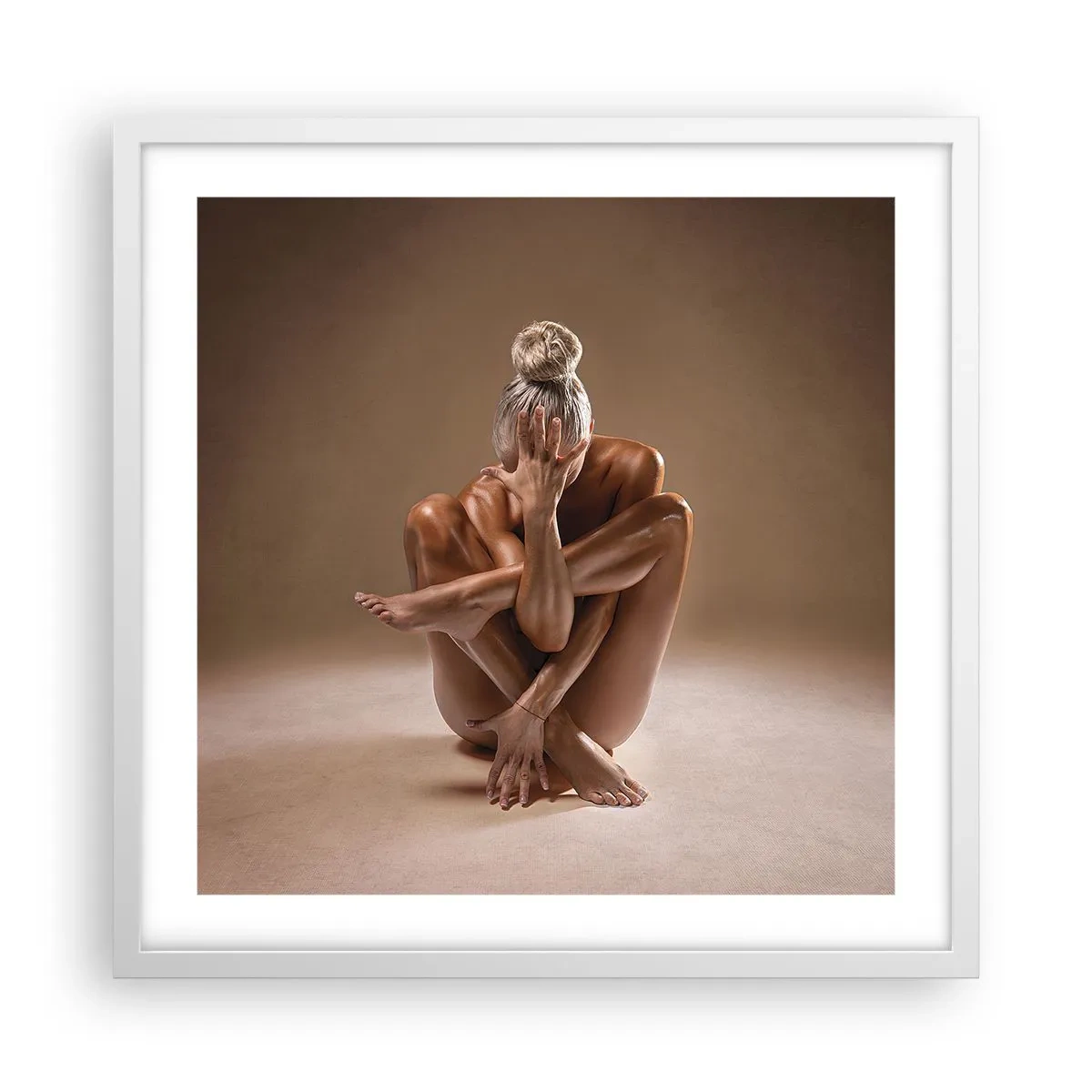 Poster in einem weißen Rahmen - Die Einheit von Körper und Geist - 50x50 cm