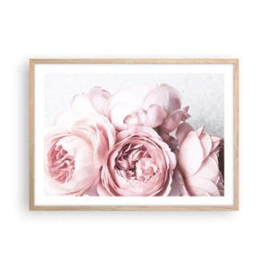 Poster in einem Rahmen aus heller Eiche - Für Romantiker - 70x50 cm