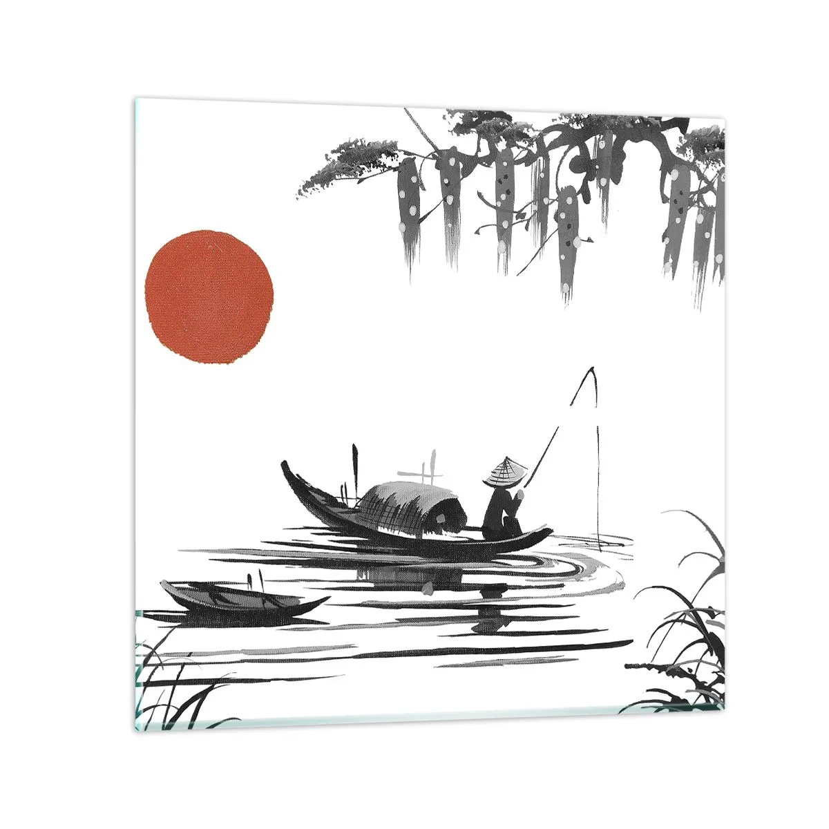 Glasbild - Bild auf glas - Asiatischer Nachmittag - 70x70 cm