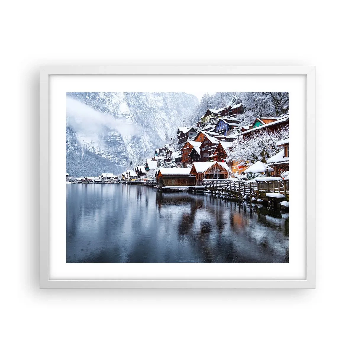 Poster in einem weißen Rahmen - In winterlicher Dekoration - 50x40 cm