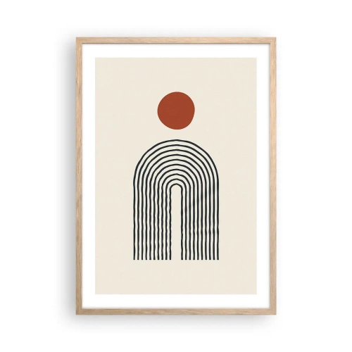 Poster in einem Rahmen aus heller Eiche - Magnetismus von Formen und Farben - 50x70 cm