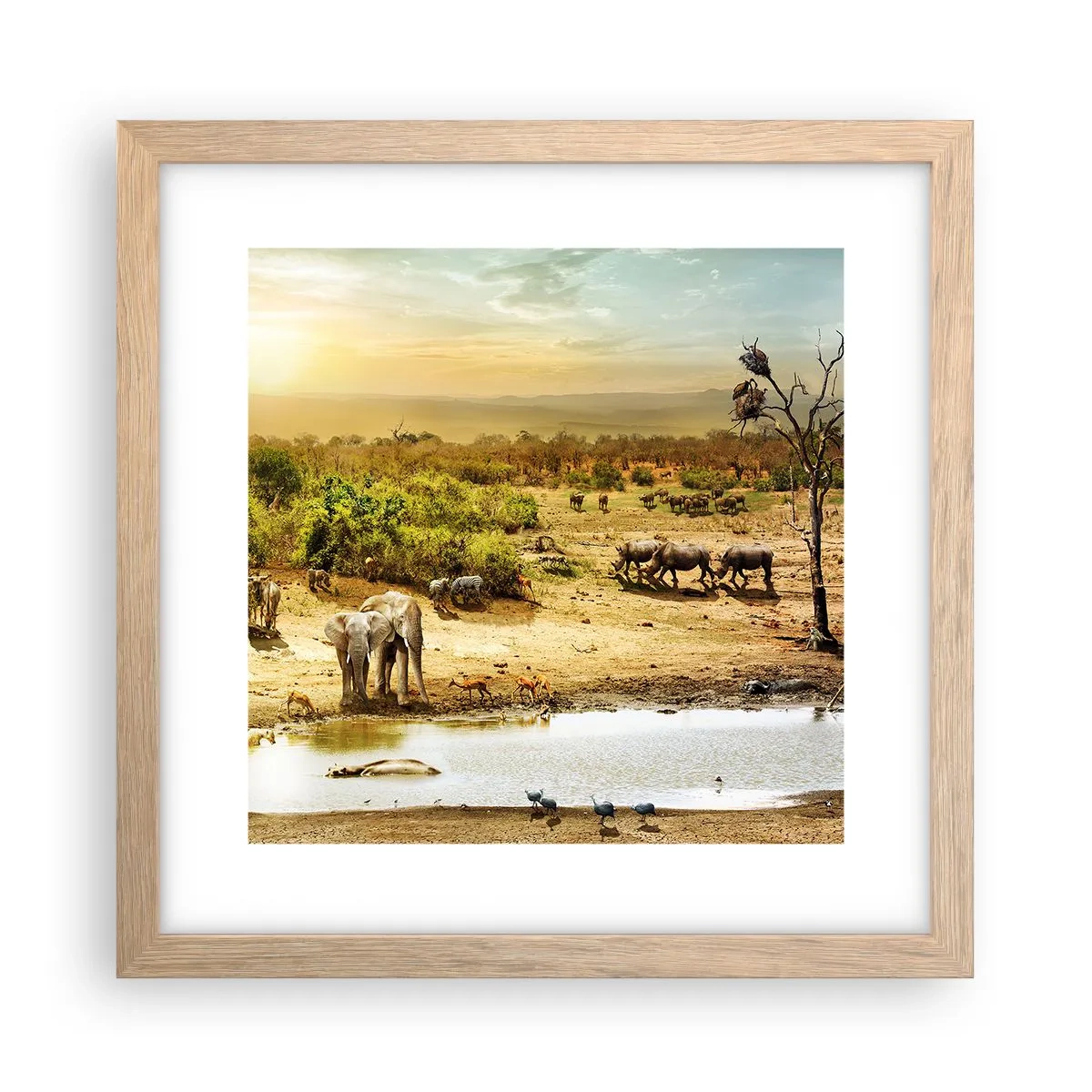 Poster in einem Rahmen aus heller Eiche - Ein Fluss floss aus Eden ... - 30x30 cm