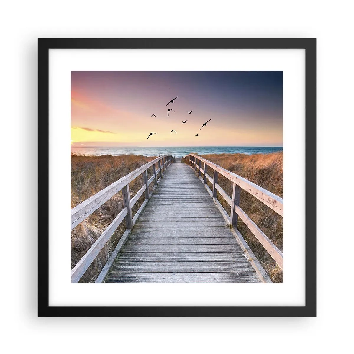 Poster in einem schwarzem Rahmen - Der Raum für Auffliegen - 40x40 cm