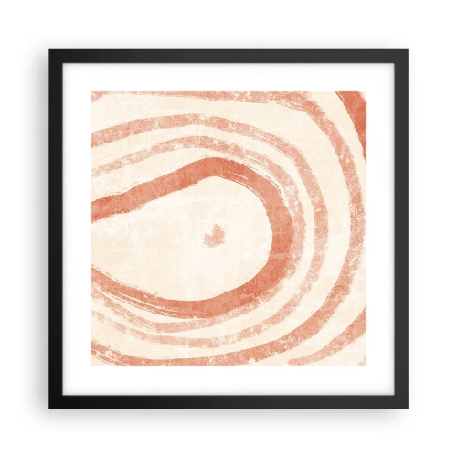 Poster in einem schwarzem Rahmen - Korallenkreise – Komposition - 40x40 cm