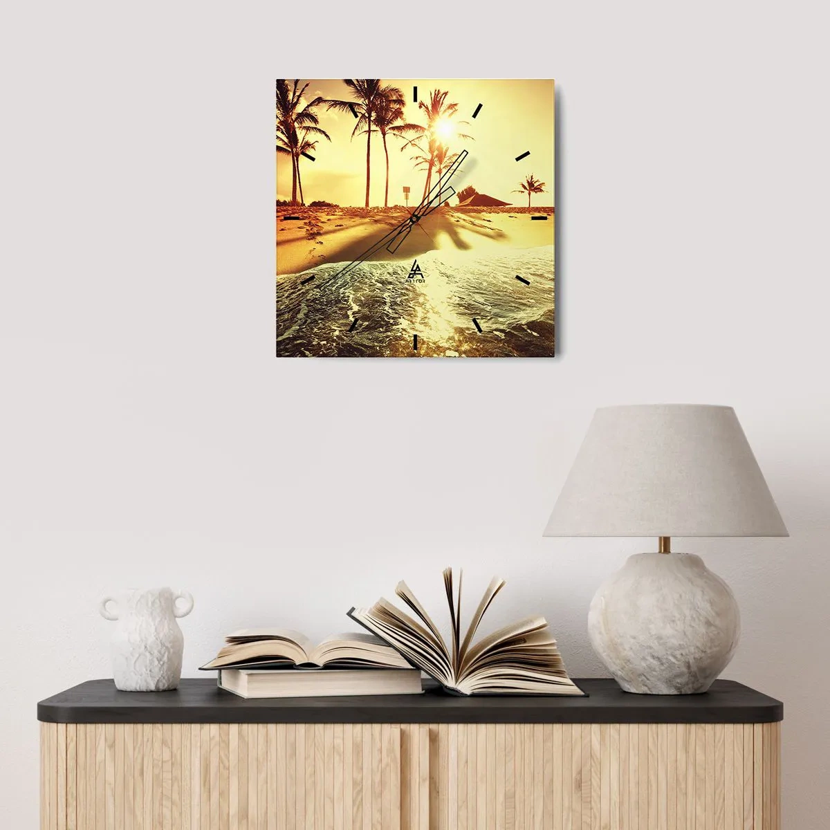 Wanduhr - Glasuhr - Kalifornien am Nachmittag - 40x40 cm