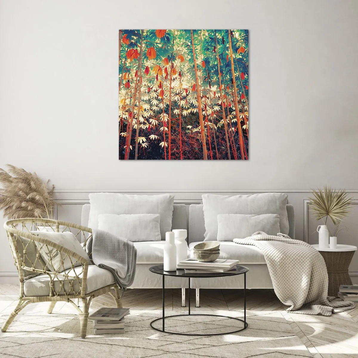 Glasbild - Bild auf glas - Das geheime Leben der Blätter - 60x60 cm