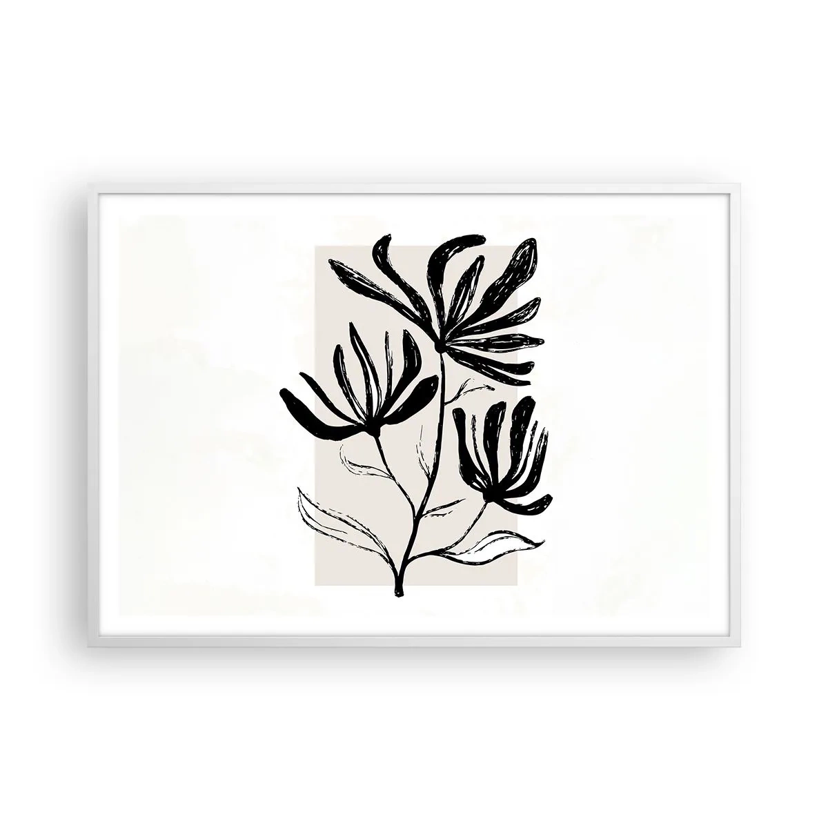 Poster in einem weißen Rahmen - Skizze für das Herbarium - 100x70 cm