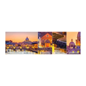Fototapeten Muster Selbstklebend Deluxe Sticker - Sonnenuntergang über der ewigen Stadt - Stadt, Rom, Die Architektur - 100x30 cm