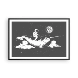 Poster in einem schwarzem Rahmen - Weltraumreiter - 91x61 cm