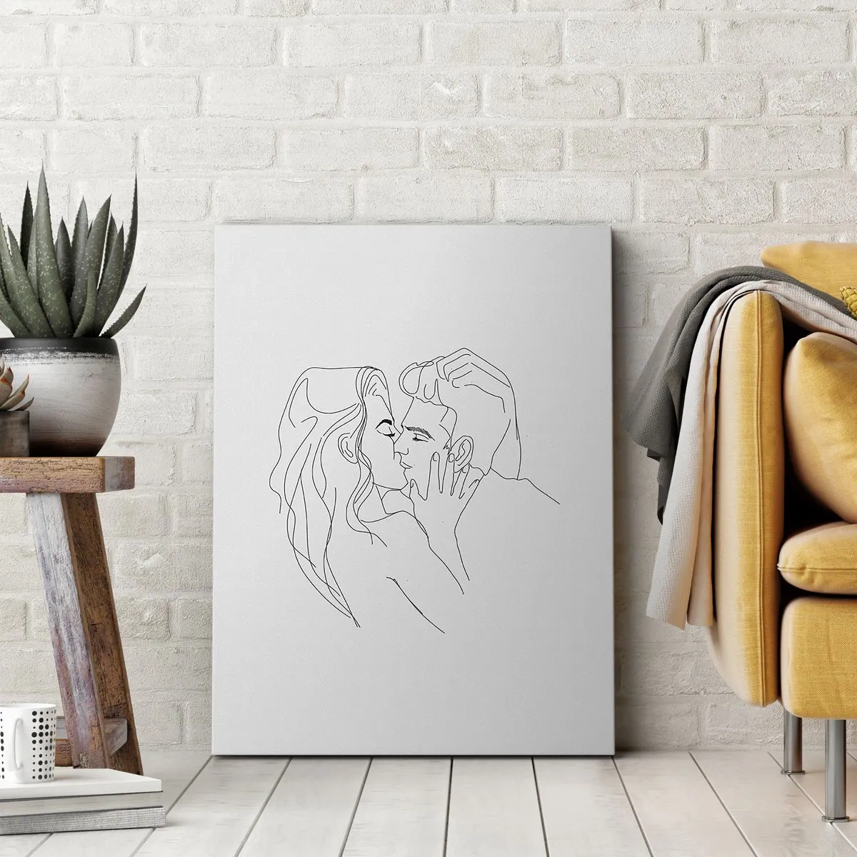 Bild auf Leinwand - Leinwandbild - Dieselbe Linie - 65x120 cm