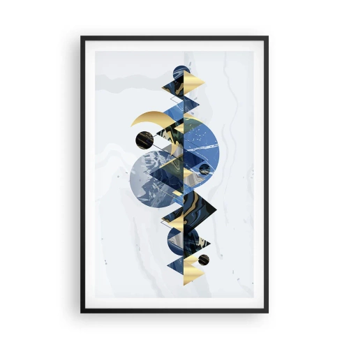 Poster in einem schwarzem Rahmen - Geometrische Landschaft - 61x91 cm