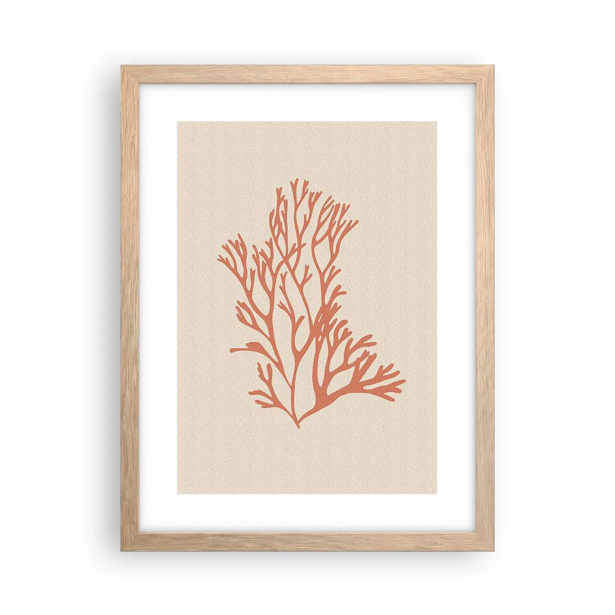 Poster in einem Rahmen aus heller Eiche - Korallenfiligran - 30x40 cm