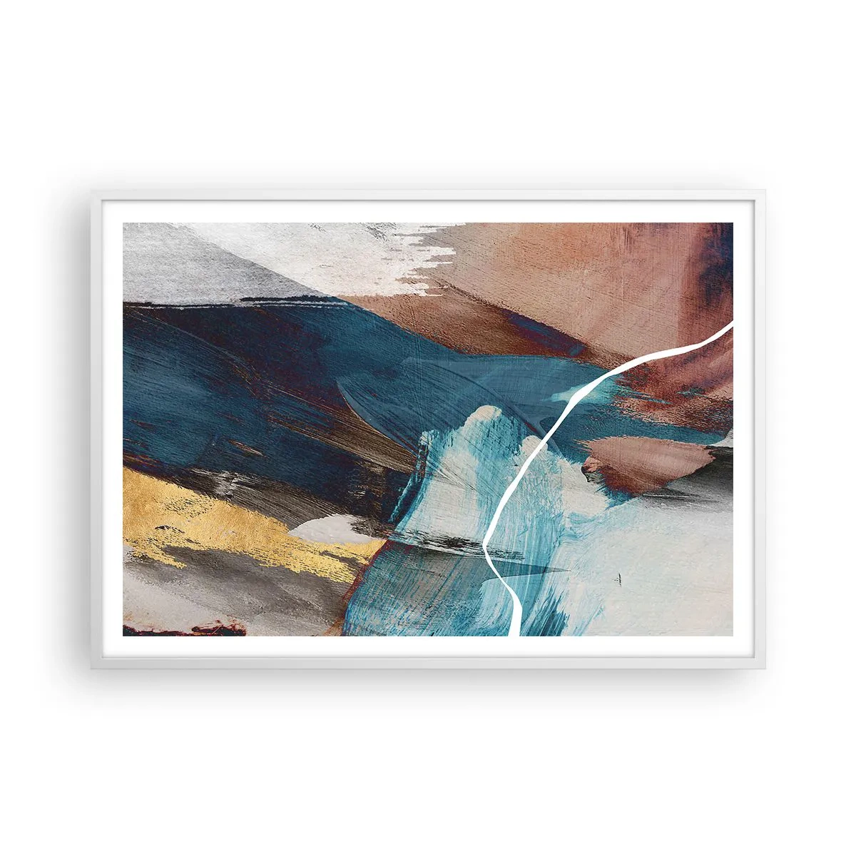 Poster in einem weißen Rahmen - Großzügig und mit Energie - 100x70 cm