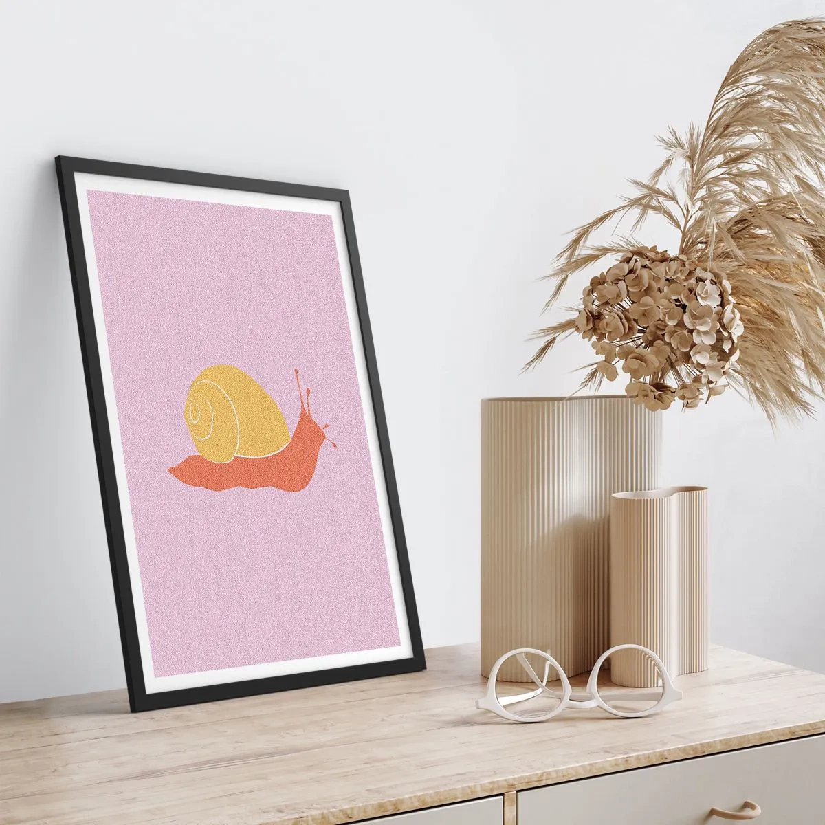 Poster in einem schwarzem Rahmen - Es gibt keine Eile - 70x100 cm