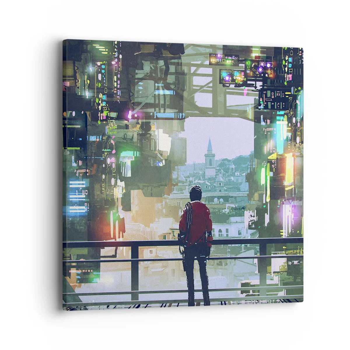 Bild auf Leinwand - Leinwandbild - Zwei Welten - 40x40 cm