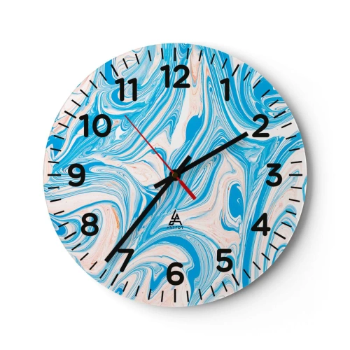 Wanduhr - Glasuhr - Sumpf in Türkis - 40x40 cm