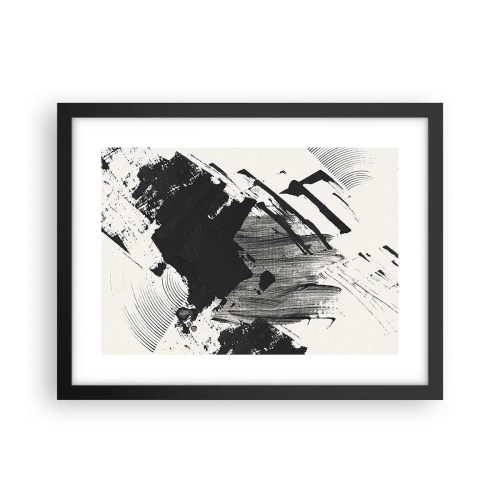 Poster in einem schwarzem Rahmen - Abstraktion – Ausdruck von Schwarz - 40x30 cm