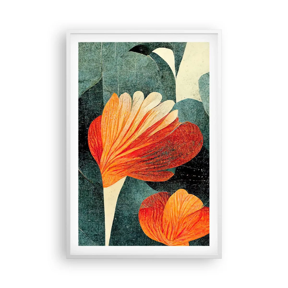 Poster in einem weißen Rahmen - Hitze der Tropen und Kühle des Grüns - 61x91 cm