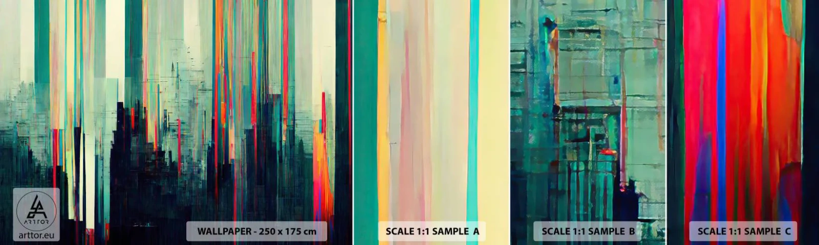 Fototapetenmuster Standard Eco - Futuristische Stadt - Abstraktion, Technologie, Stadt - 100x30 cm