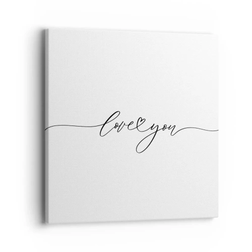 Bild auf Leinwand - Leinwandbild - Schwarz auf weiß - 40x40 cm